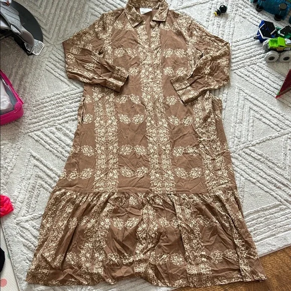 Hyacinth house Brown Floral Long Dress - Picture 1 of 4